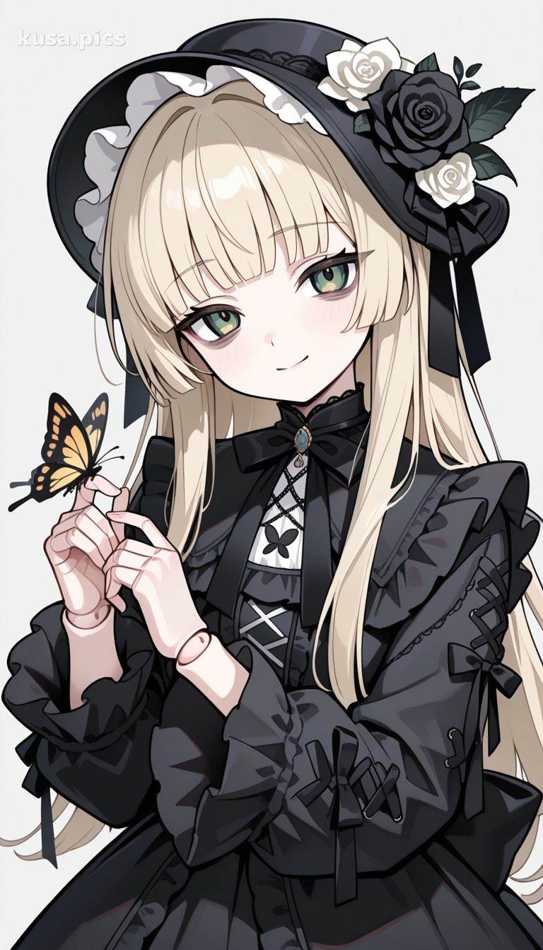 Gothic Lolita anime character showing layered fashion tag prompt strategy