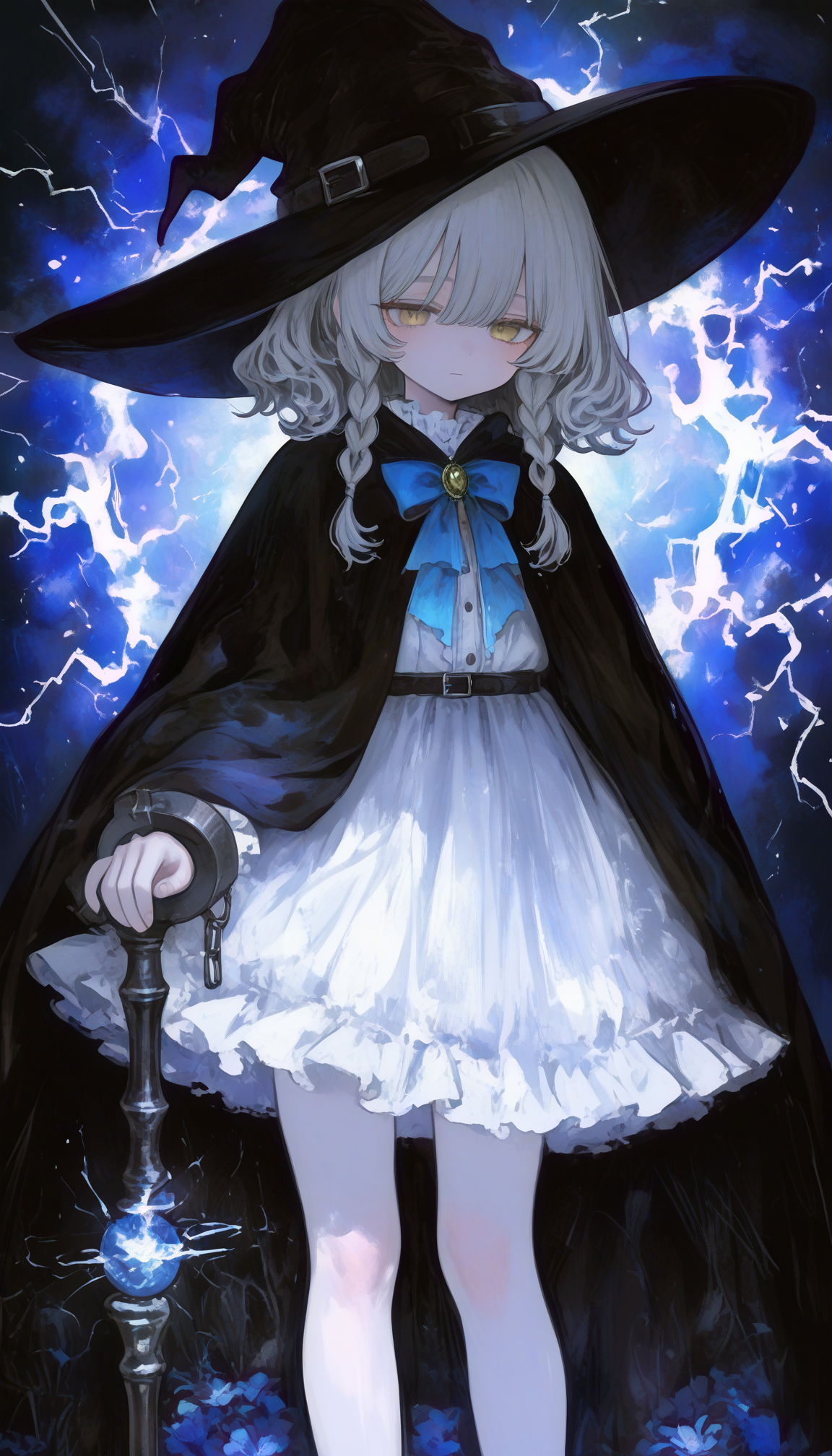 Witch character anime AI art generated with role-based prompt anchoring technique