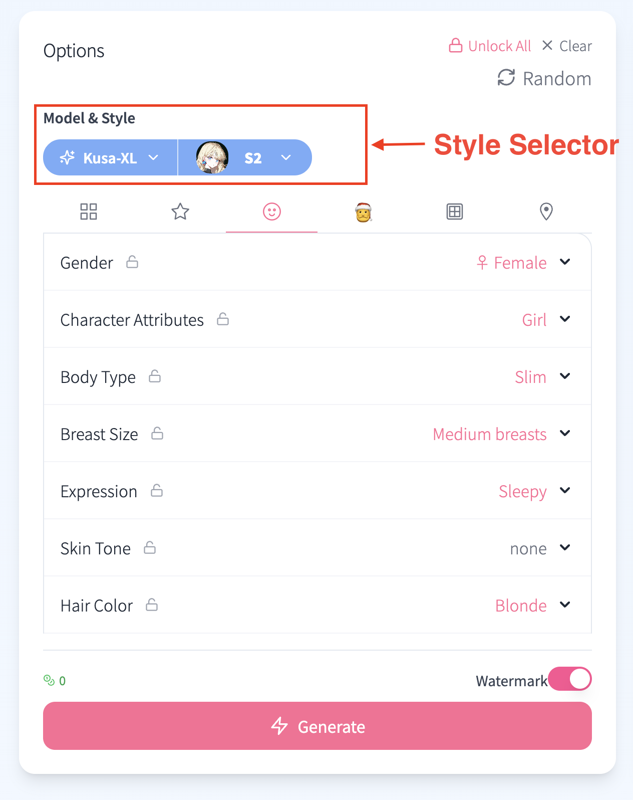 Style Selector Feature