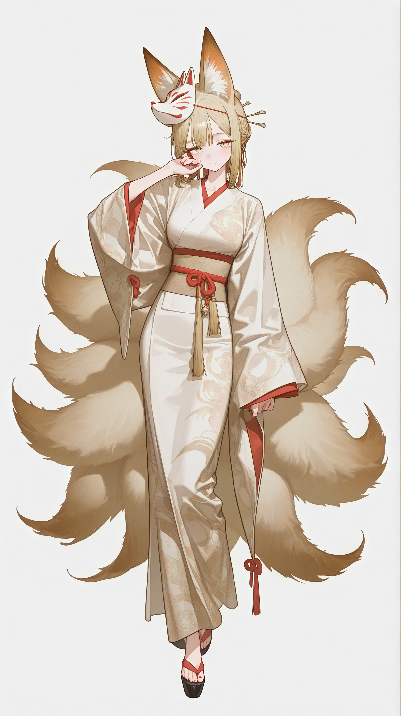 KusArt full body OC example - Anime girl in kimono