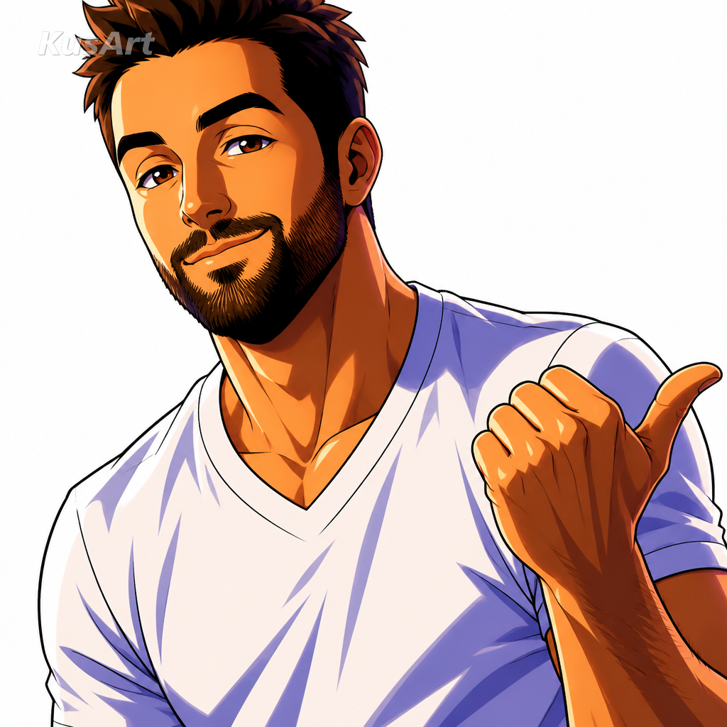 «Schau dir den Typen an»-Meme neu gezeichnet als Anime-Illustration mit lebendigem Cel-Shading
