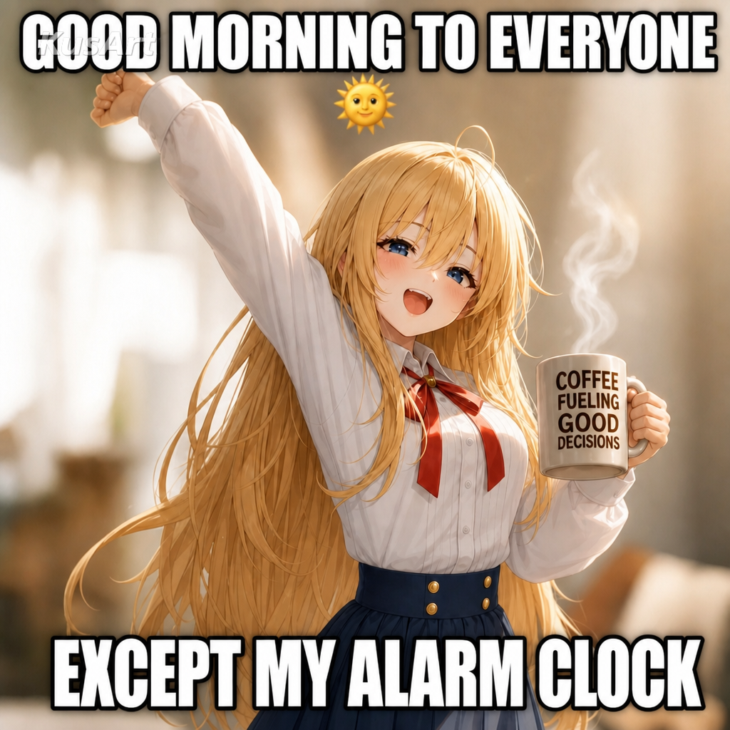 Mème bonjour légendé bonjour à tout le monde sauf à mon réveil