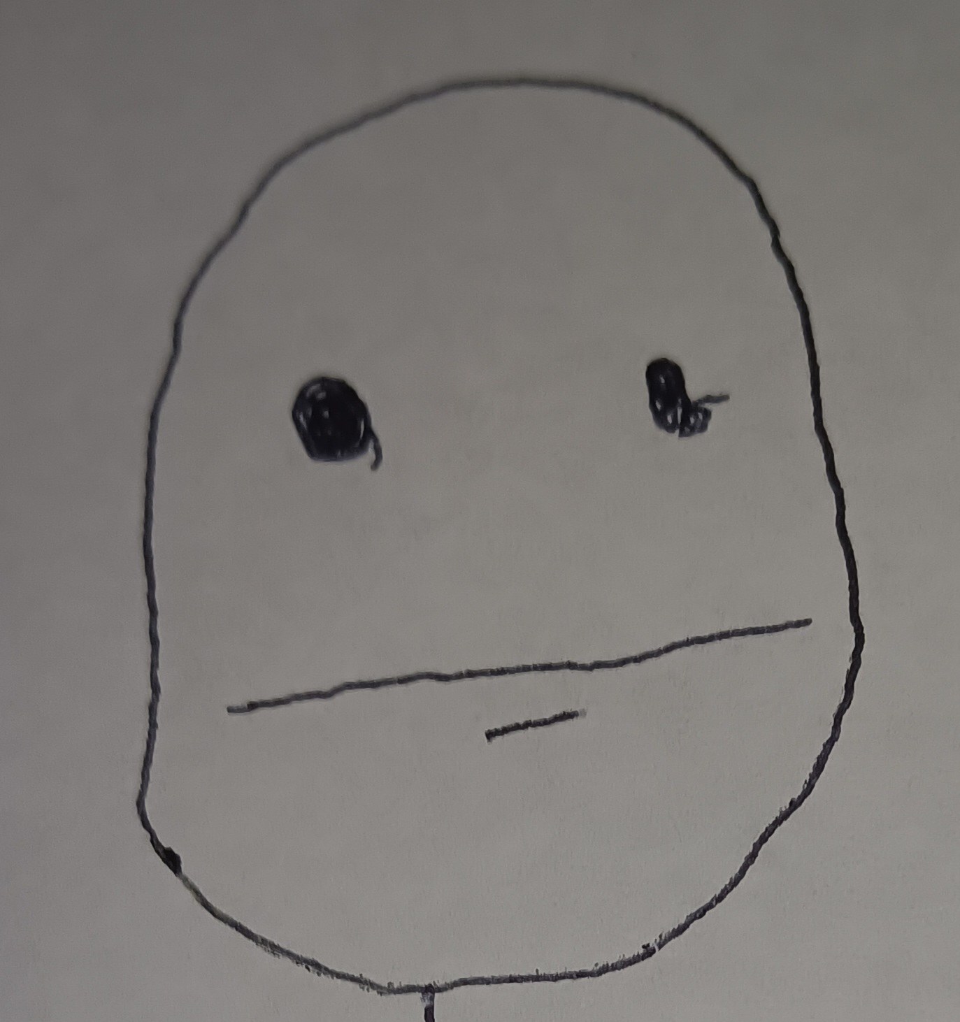 Dessin au trait du Poker Face dessiné à la main, la base classique du visage impassible