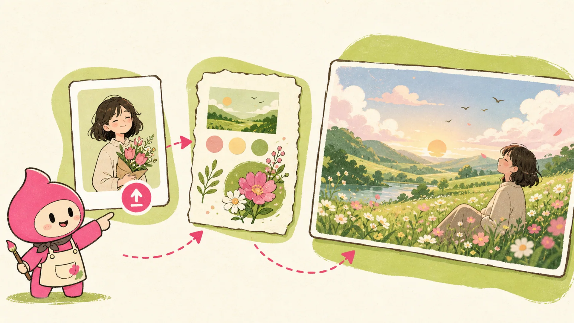Where Handmade Cards Get Stuck - AI Anime Healing Postcard Maker