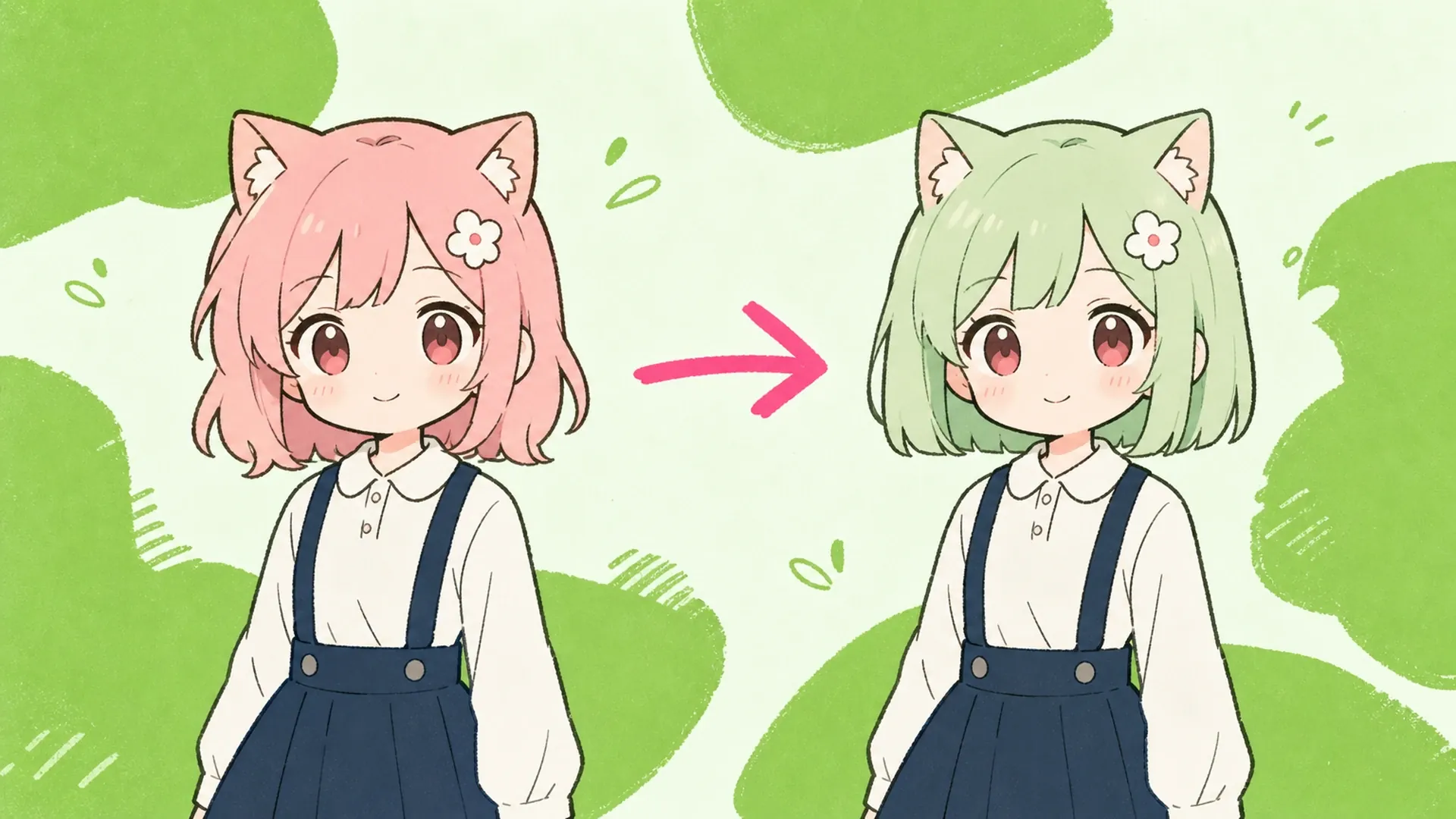 Restyle Anime Hair Without Repainting the Character - AI Hairstyle Changer